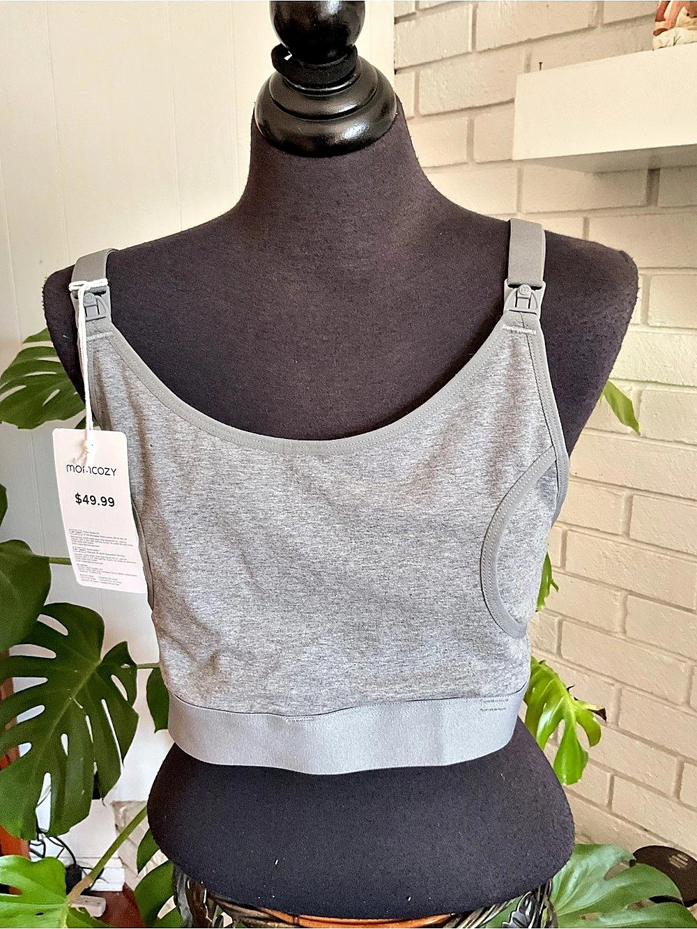 Momcozy Hands-Free Pumping and Nursing Bra Gray Medium